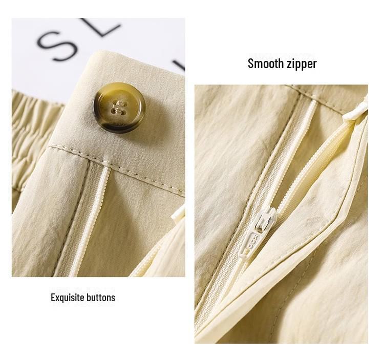 Pantalones de Verano para Mujer de Cintura Alta y Pierna Ancha: Ligero, Texturizado, Casual de Mezcla de Lino Estilo Japonés