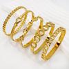 Gold-Plated Titanium Steel Women's Bracelet, Elegant Open Cuff, Trendy & Versatile Fashion Jewelry