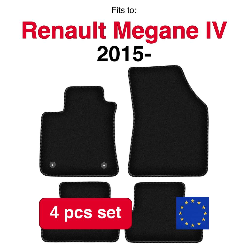Basic Velour Car Mats, For Renault Megane Iv Grand-Coupe, Liftback, Estate, Grandtour, Coupe, Gt (2015-)