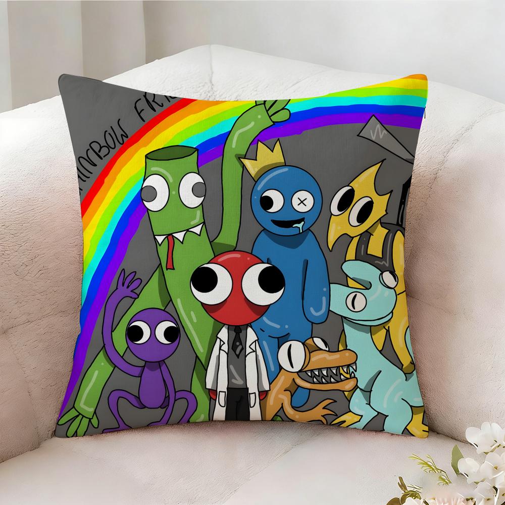 Rrainbow Anime Friends Pillow Case Pillowcase Doublesided Printed Sofa Cushion Bedroom Headboard Pillow