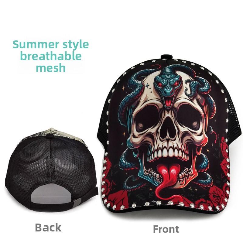 

Кепка с козырьком Глубокий верх Жесткий верх Мужская крутая шляпа с принтом Широкая бейсболка Защита от солнца на открытом воздухе Повседневная мода Индивидуальность тренд hat circumference 56-60cm