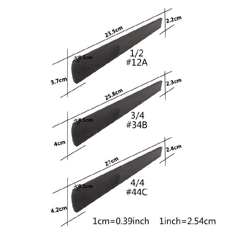 Natural Ebony Violin Fingerboard Violin Finger Guide Musical Instrument Part