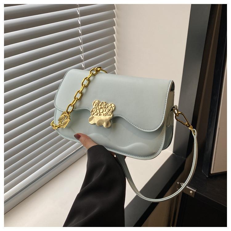 Stylish Small Square Bag For Women 2024 Urban Minimalist Style Soft Pu Material синий