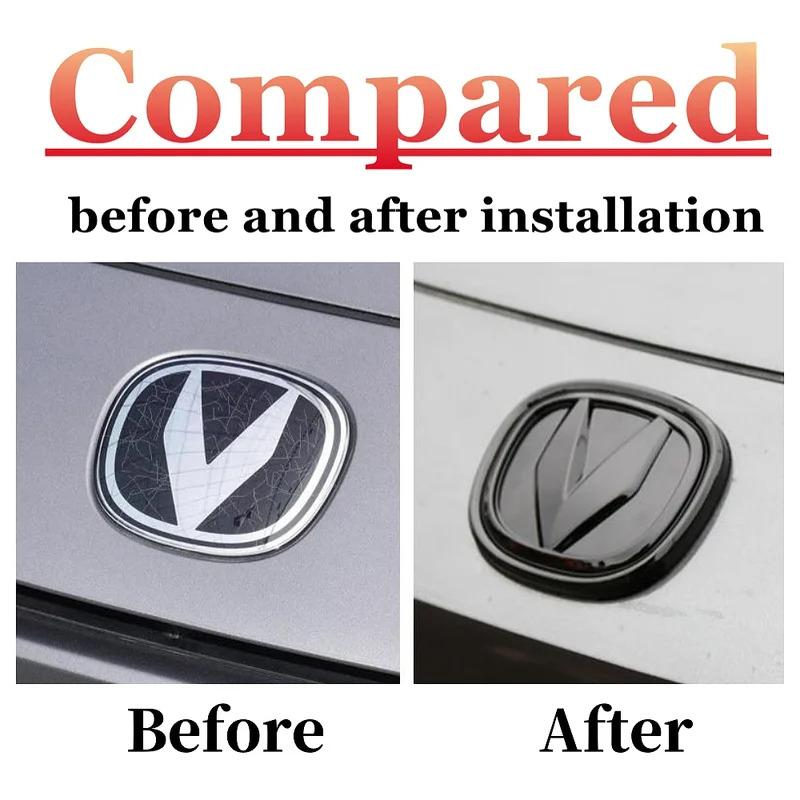 For Changan UNIV UNI-V 2023-2024 Car Steering Wheel Logo Front Rear Logo Car Wheel Logo Sticker Decor Cover Trim Accessories