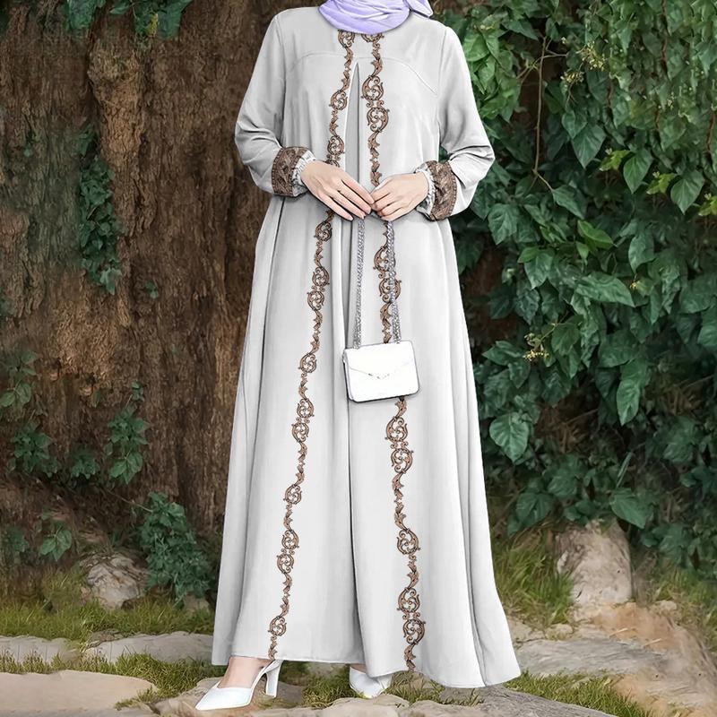 

Мусульманская женская одежда имеет простой и элегантный стиль и модный дизайн, подходит для повседневной жизни и подходит для ношения женщинами. 5XL бежевый