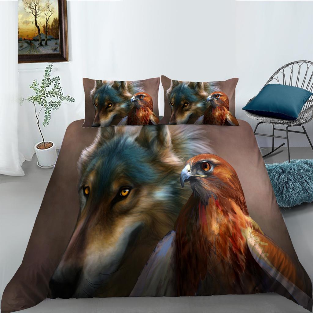 Wolf Series Polyester Bedding Two Or Three Piece Digital Printing Wishshopify