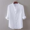 Premium Men's Loose Cotton And Linen Shirts With V-neck For Ultimate Comfort