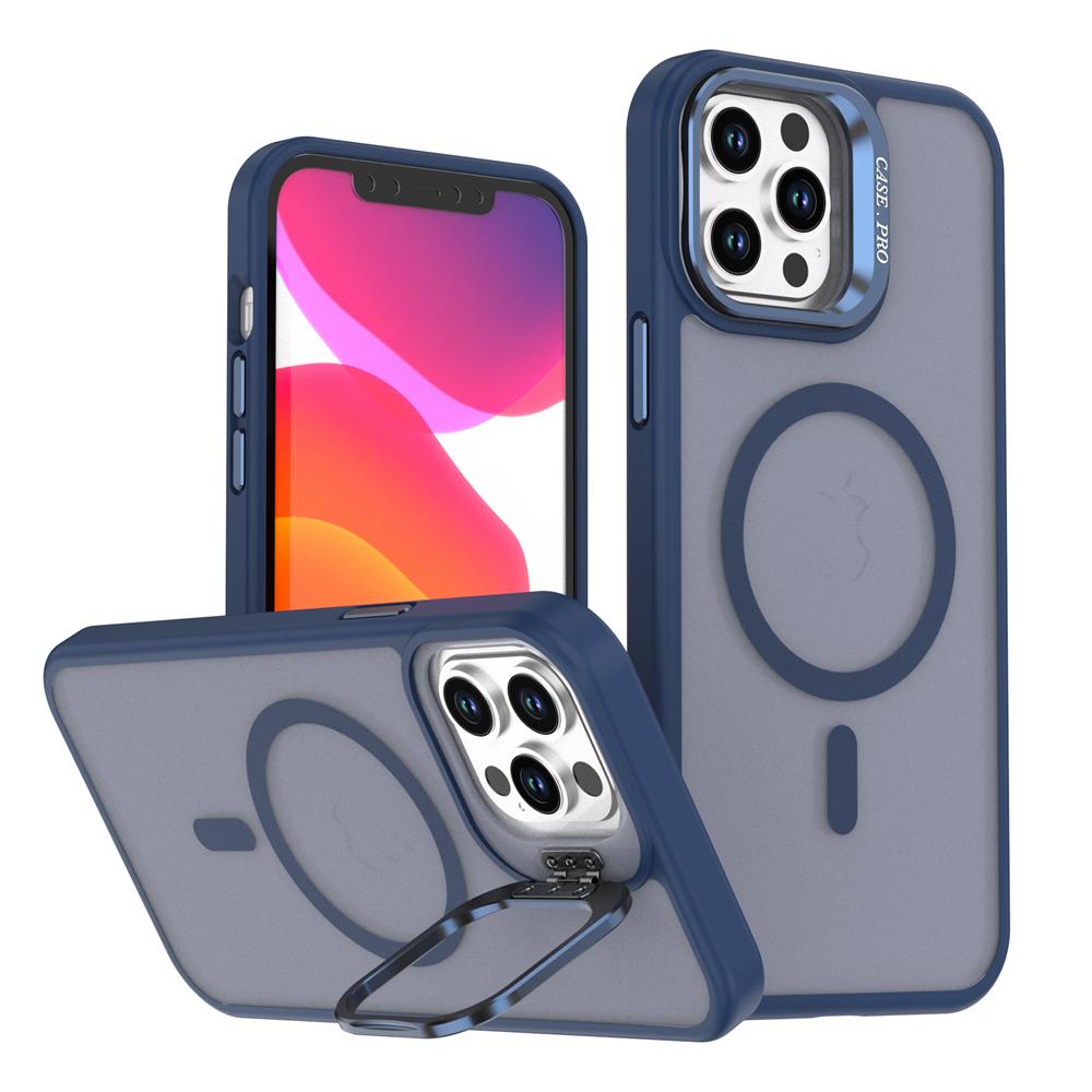 KEYSION Linsenständer Magnetische Handyhülle für MagSafe für iPhone 11 12 Pro Max 11 Pro Matt Durchscheinend Stoßfeste Rückseite