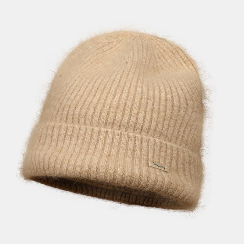 Autumn and winter hat rabbit fur knitted hat ear protection warm wool hat women's new versatile headgear hairy cold hat