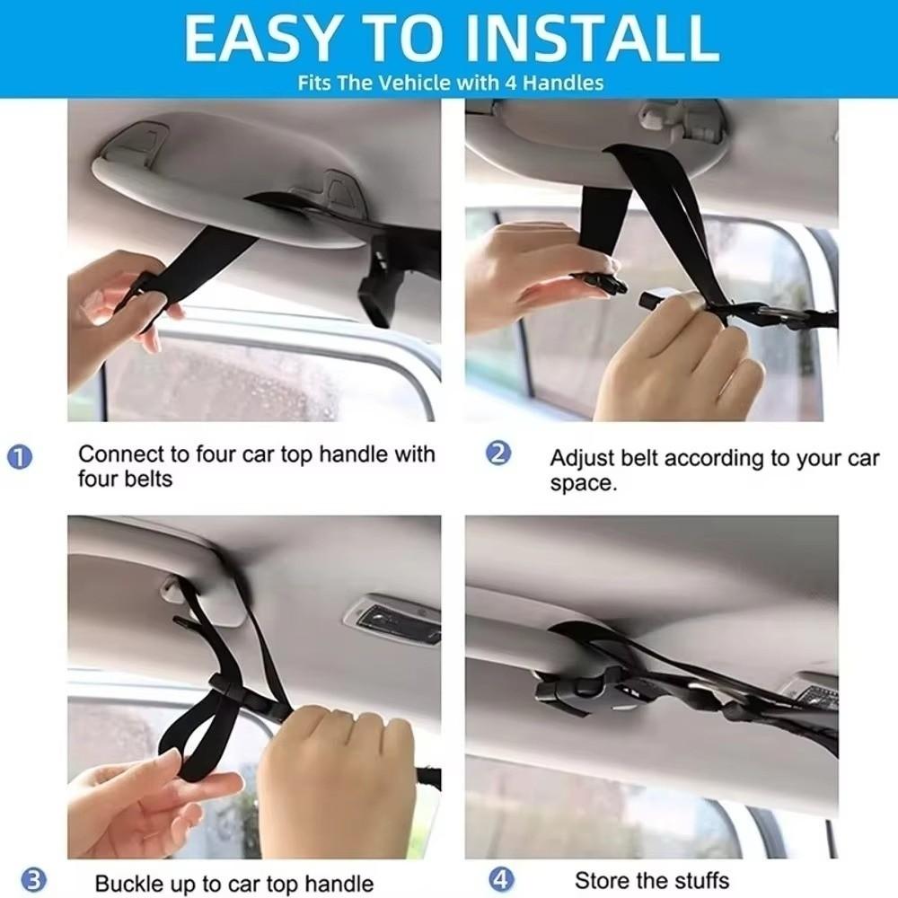 Mesh Style Car Ceiling Storage Net Polyester Auto Roof Organizer Hanging Storage Bag for Travel