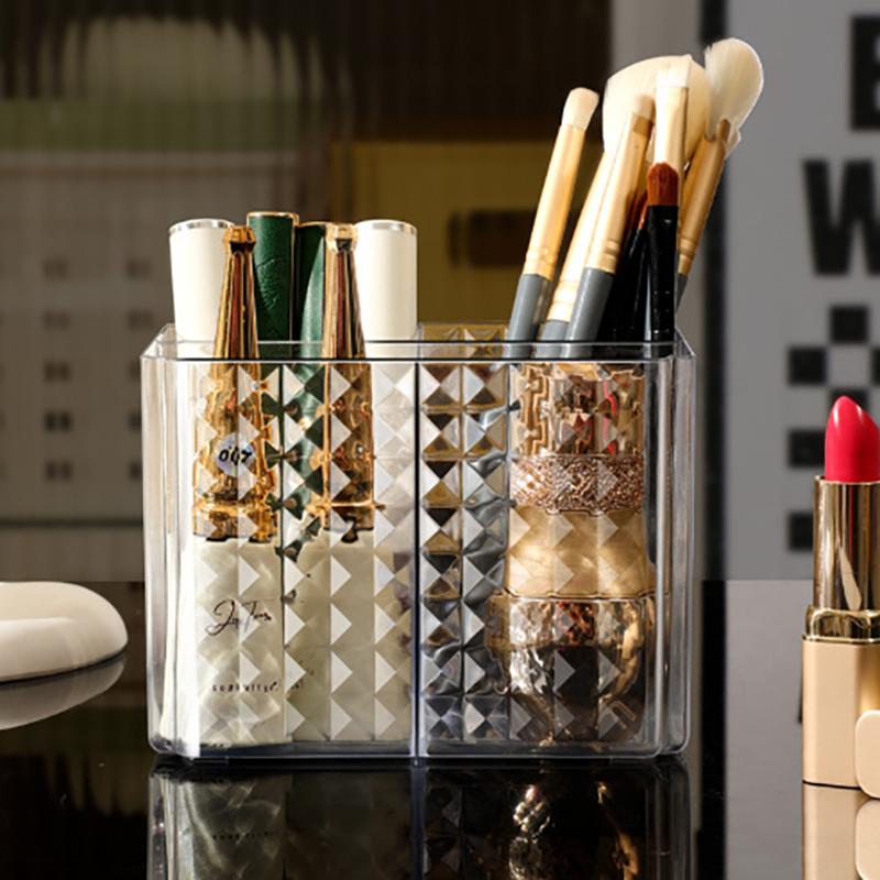 Clear Acrylic Makeup Brush Holder Desk Cosmetic Organiser Lipstick Storage Lipstick Storage Holder