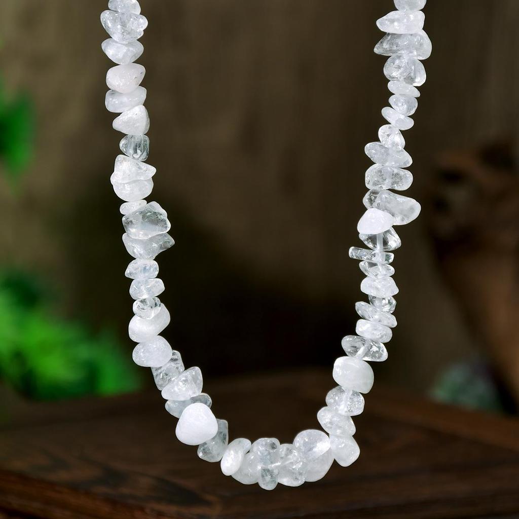 Crushed Crystal Handmade Beaded Necklace - Versatile Spring/Summer Beach Style for Women