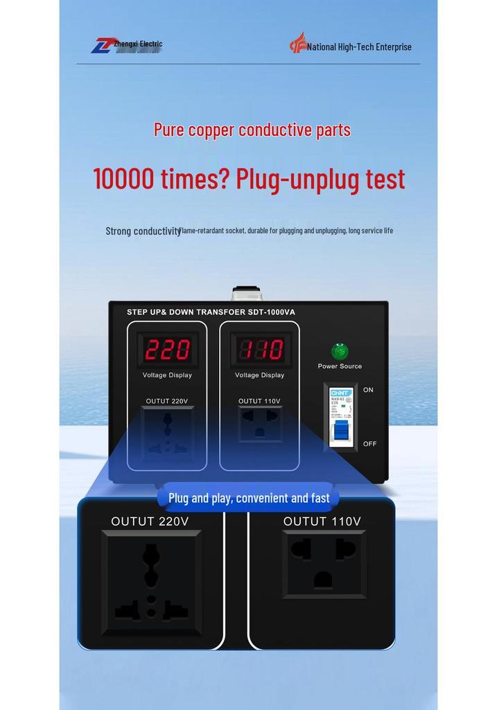 Zhengxi 110-220V Step-up/Step-down Voltage Converter