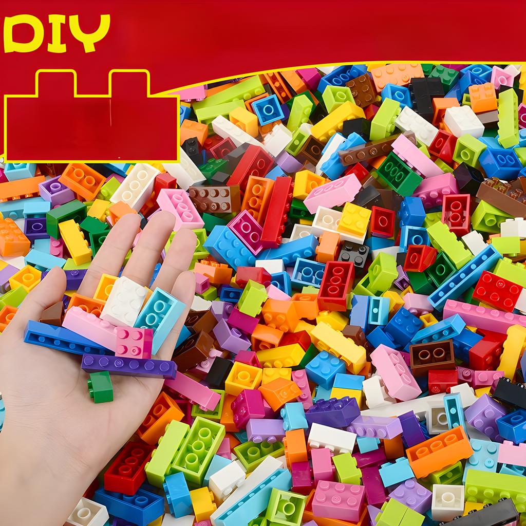300/500/1000 DIY kreative Bausteine Großpackung Stadt Klassik Bausteine Zusammengebautes Geburtstagsgeschenk Pädagogisches Spielzeug für Kinder
