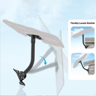 Antenna Wall Mount Bracket Accessories Simple Installation Replacement Professional Kit Black Pole