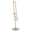 Miniature Trombone Replica with Stand and Case Gold Plated Instrument Model Musical Ornaments