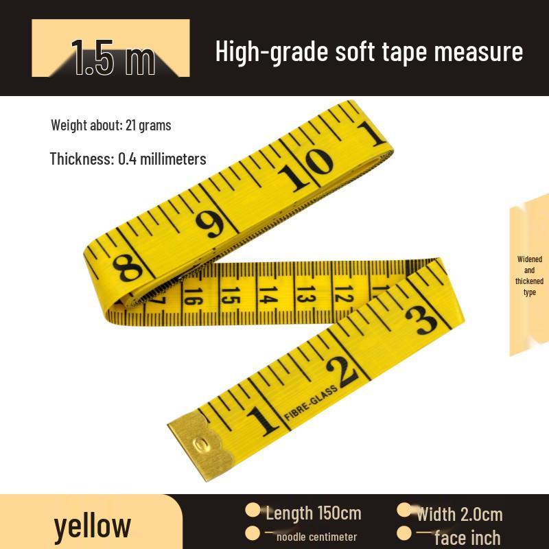 PVC Fiberglass Soft Tape Measure - 1.5m, 2m, 3m Tailor's Measuring Tape