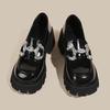 Platform J single shoes women's spring new college feng shui diamond horse buckle versatile, fashionable small leather shoes