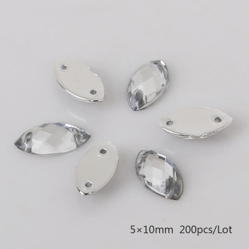 Handmade Beads Two Holes Flat Bottom Acrylic Drill Diy Costume Jewelry Accessories Horse Eye Shape Grid Surface Hand Sewing Drill Claw Drill Material