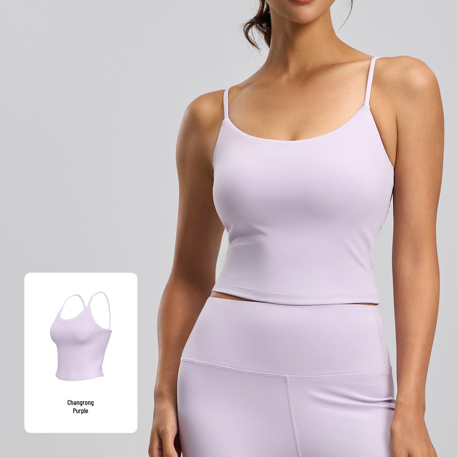 Juyi Tang Stylish Strappy Back Yoga Sports Bra with Integrated Cup XX-Large