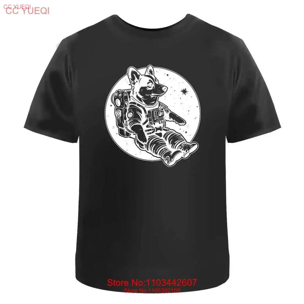 Astronaut Corgi In Space Cotton T Shirt Ta046300 Vintage Washed Casual Graphic Stylish Homme Versatile Stretched Slightly