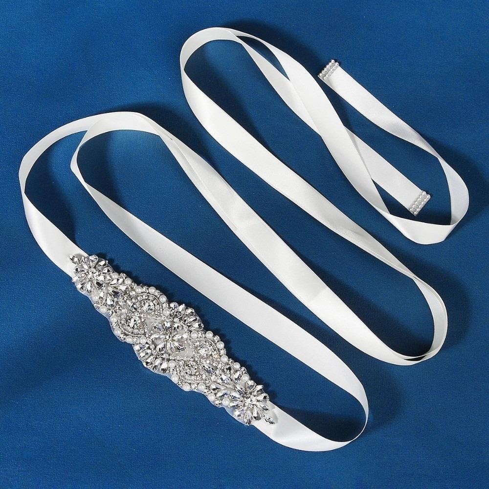 Silver Bridal Belt Long Bridal Sashes Sweet Wedding Belt Wedding