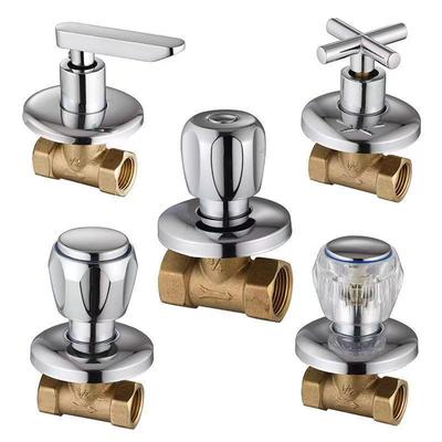 1 Pièce Robinet de Baignoire en Cuivre Valve 1/2'' 3/4'' Douche de Salle de Bain Robinet d'Eau Froide Valve Poignée Unique Angle Caché Accessoire