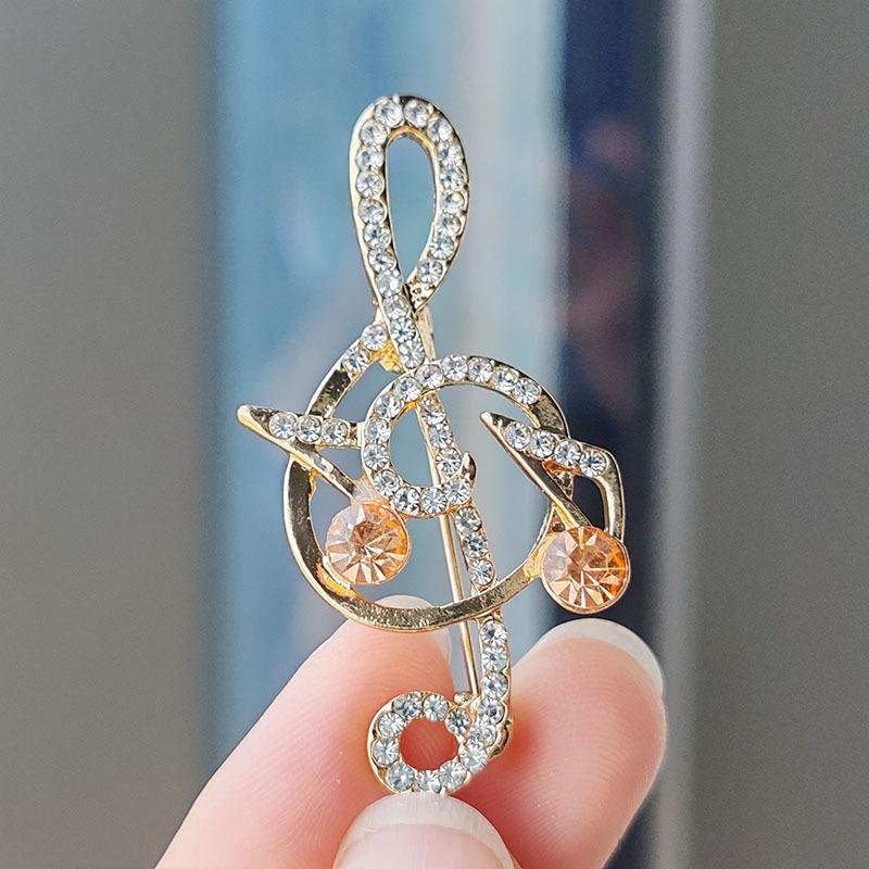 Creative Personality Beating Music Note Brooch Design Sense Suit Corsage Cardigan Accessories Exquisite Niche Pin Collar Pin Women