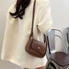 Korean Style Shoulder Bag PU Leather Crossbody Bag Fashionable Small Square Saddle Bag  Women