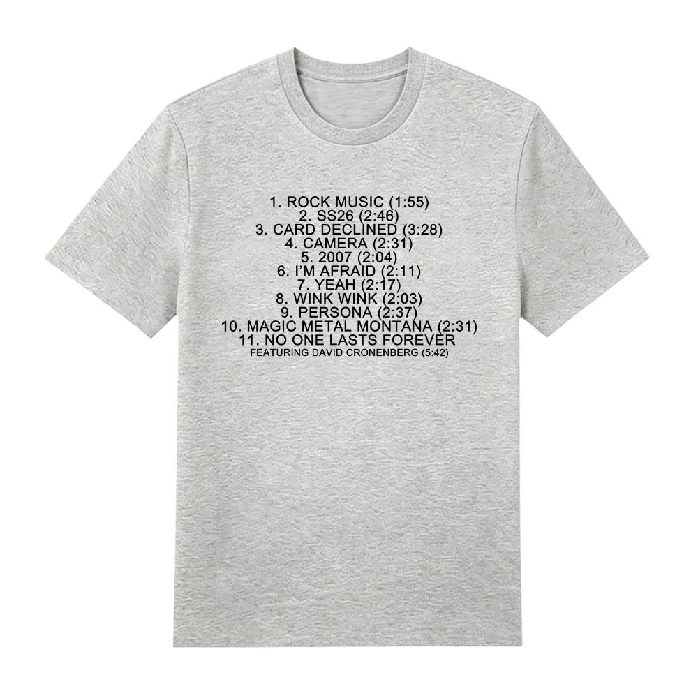 Charli Xcx Fashion Film List Tshirt Simple Letter Print Tshirt Fashion Casual Short Sleeve Unisex O Neck Top