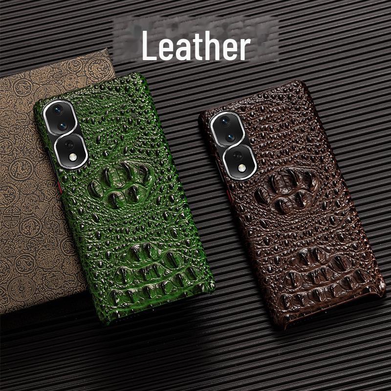 Genuine Cowhide Crocodile Skull Half Package Leather Case for Honor 30/30 Pro/30 Youth Edition - Protect Your Phone In Style!