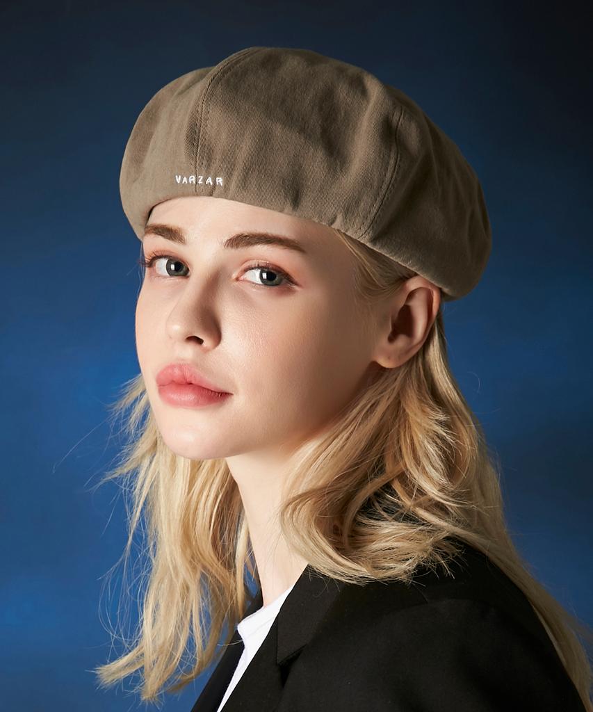 Bajal Varzar Embroidered Newsboy Cap Light Khaki