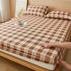Fitted Sheet Single Piece Washed Cotton Non-Slip Brushed Mattress Cover Mattress Protector for Student Dormitory