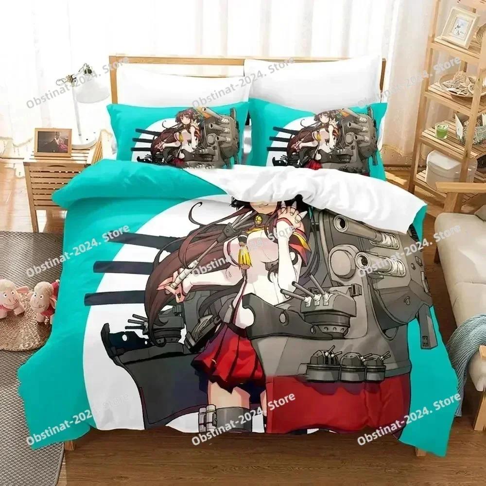 Anime Kantai Collection Bedding Set Print single Comforter Quilt Bed Cover Duvet Cover Pillow Case 3 Pieces Sets Kids Adult Size