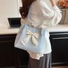 Large Capacity Women's Shoulder Bag Soft Casual Handheld Bag Portable Bow Shoulder Bag  Casual Wear
