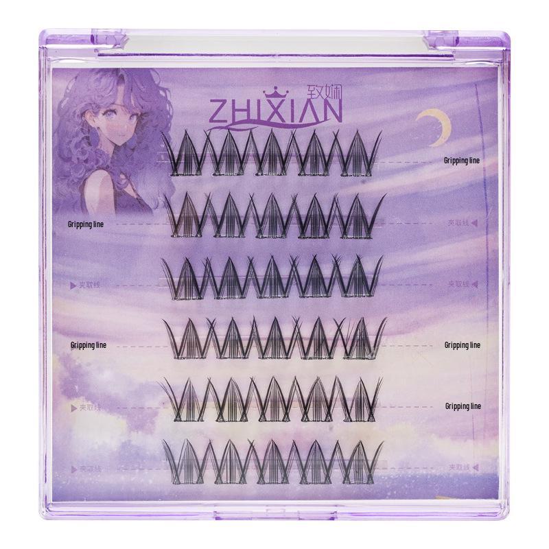 Lotus Elf Girl Glue-Free Removable False Eyelashes - Super Fine Lightweight Single Cluster