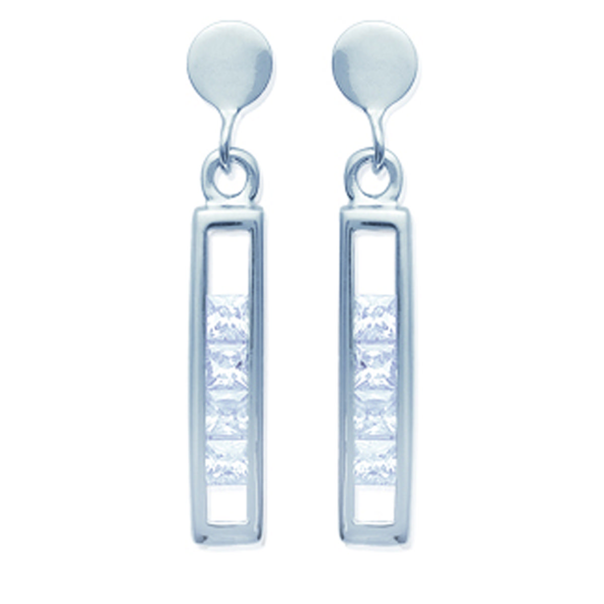 

Les Trésors De Lily [H6247] - Серебряно-белые серьги Goddess - 23x3 мм