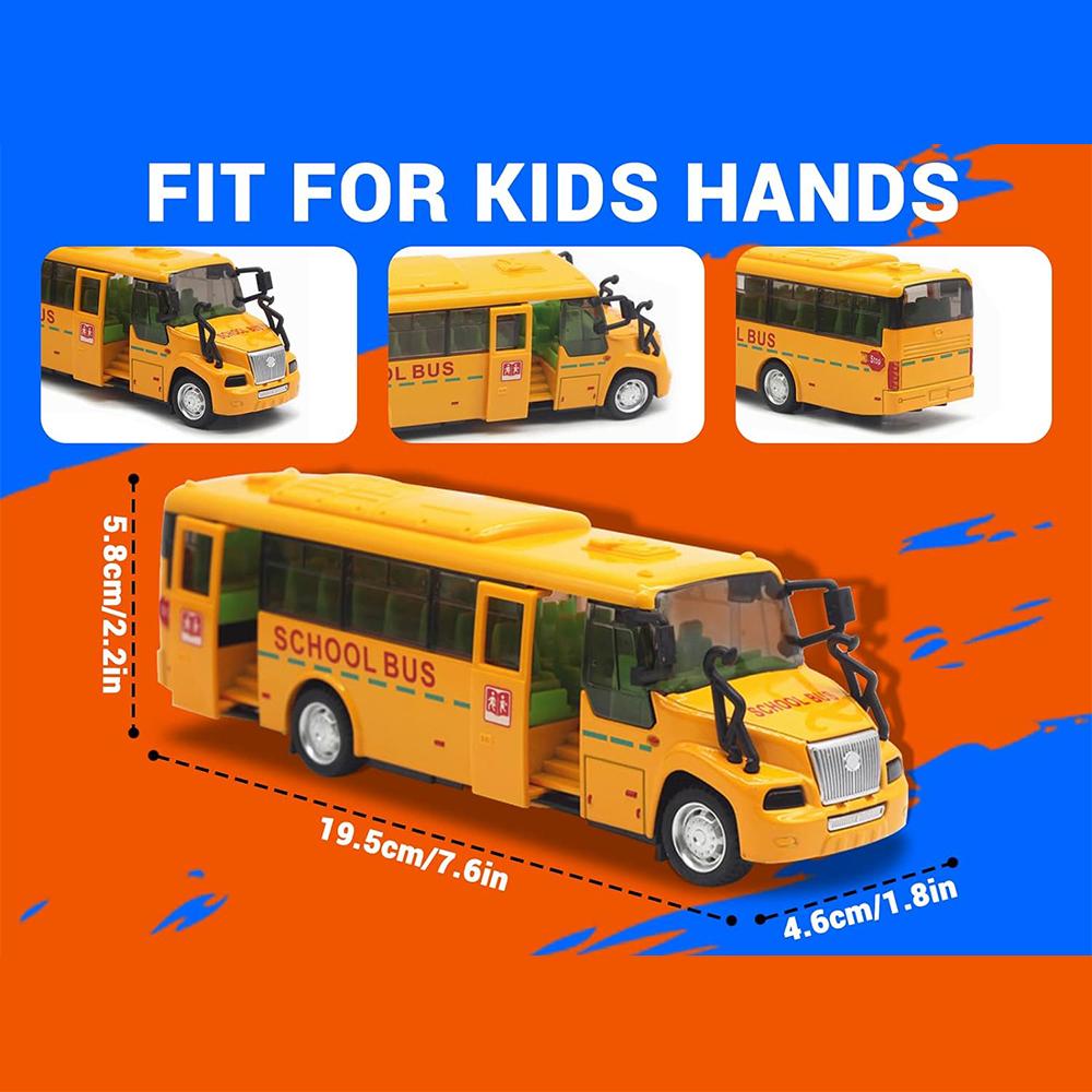 1/32 Model School Bus, Casting Alloy Openable Door Toy Car with Lights Sounds Fuel System Parts for Boy Girl Combustion Engines Parts