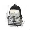 Casual Travel Daypack Large Capacity Drawstring Front Rucksack Water Lightweight Nylon Backpack for