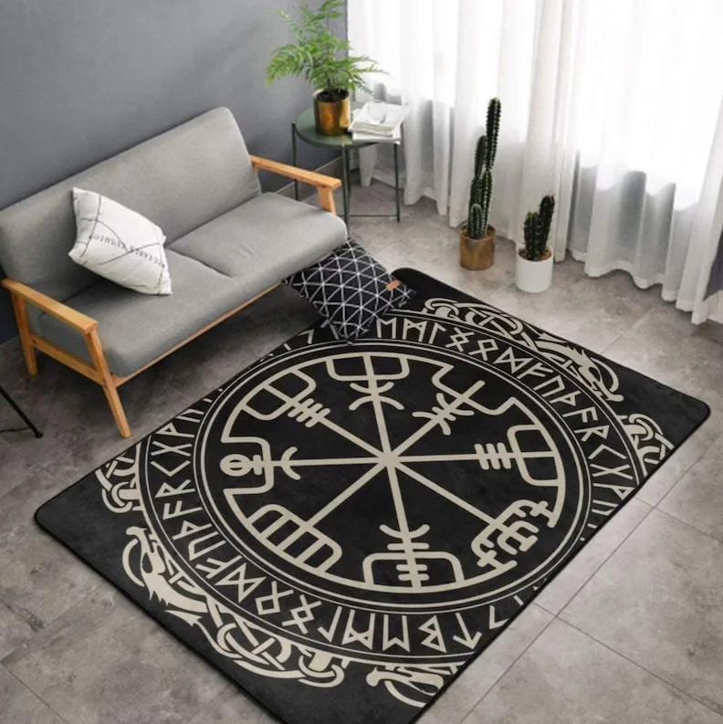 Bold Viking Bear Rug – Large Statement Piece for Living Room & Home Decor | Non-Slip Floor Mat for Fall & All Seasons