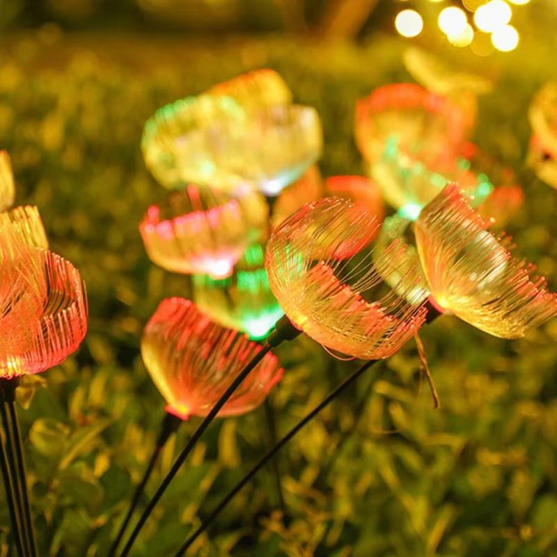 Solar Jellyfish Lights Garden Mushroom Decoration Lamp Outdoor Landscape Ground Insert Lawn Light Christmas Halloween Party