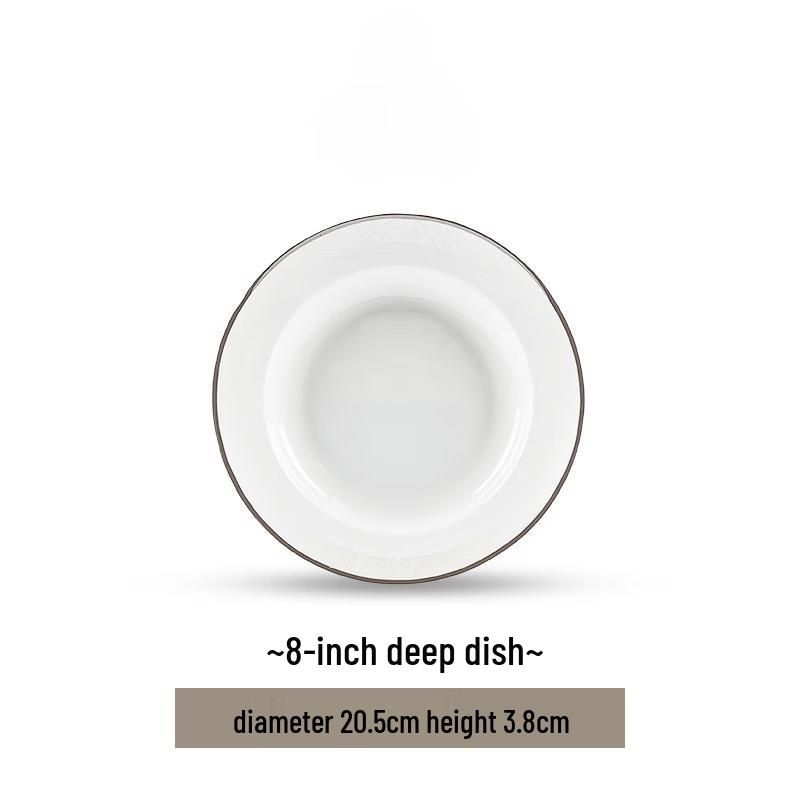 Jingdezhen Nordic Style 8-inch Ceramic Deep Plate