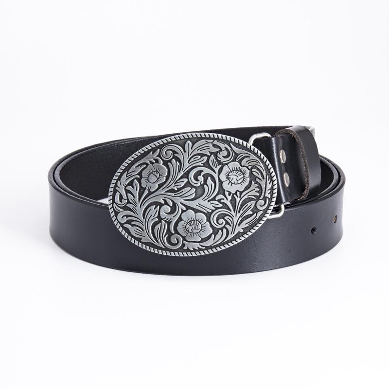 Lycoris Radiata Gentlemen's Leather Waistband - Whole Piece Cowhide Trousers Belt