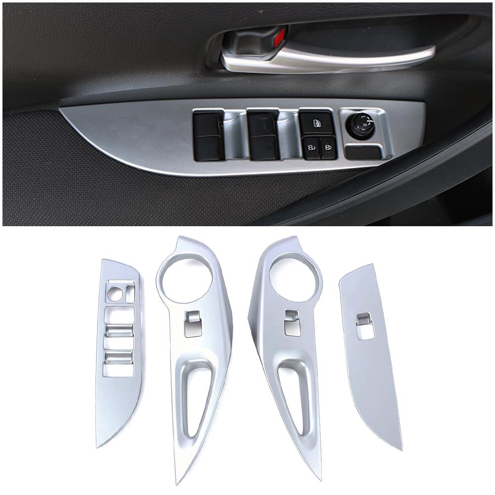 

Для Toyota Corolla Hatchback 2023 панель переключателя подъема окна, рамка, накладка, аксессуары для интерьера, карбоновый декор Matte Silver