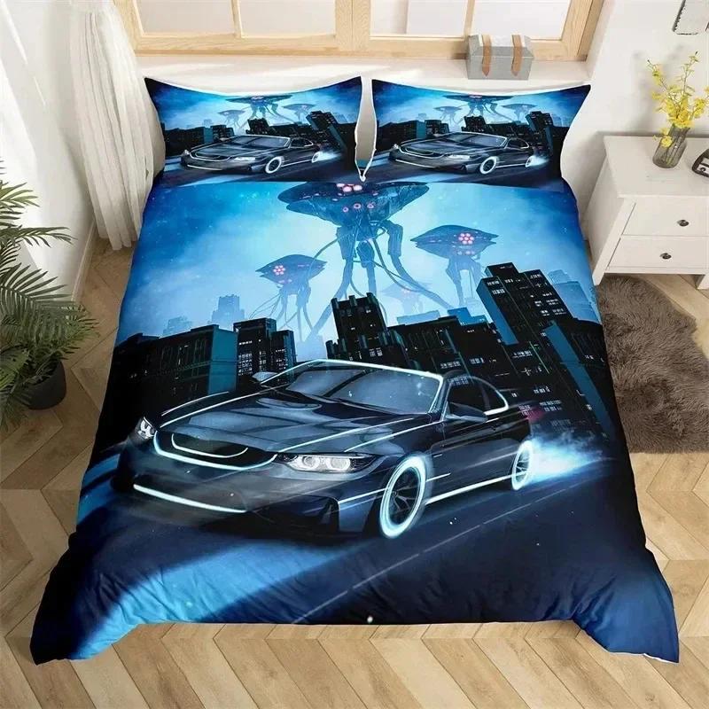 

Racing Car Extreme Sports Game Comfortable Duvet Quilt Cover Pillowcase Bedding Set Children Bedroom Decoration Home Textile 70x133cm