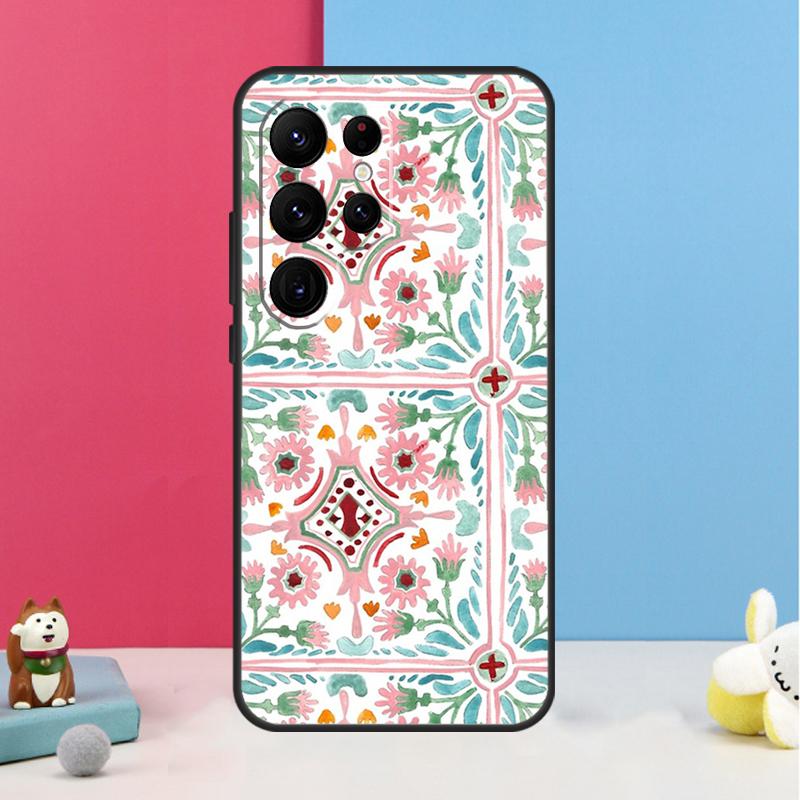 Moroccan Tile Case For Samsung Galaxy S23 Ultra S20 S21 S22 S24 S25 Plus S9 S10 S24 FE Back Cover Shell
