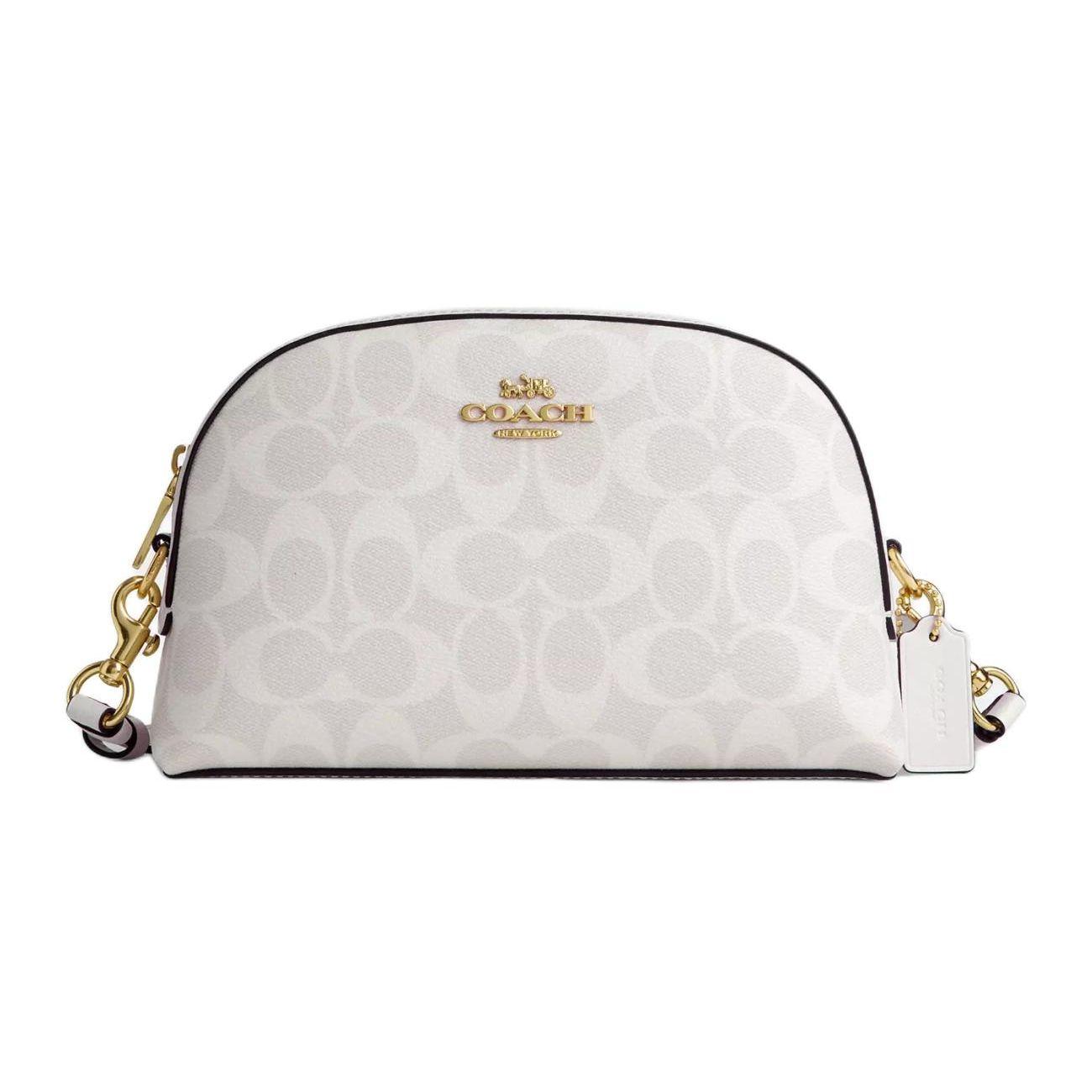 

Coach Madi 23 Logo Zip Closure Saddle Bag Women Shoulder Bag Gold Chalk Glacier-White CR354-IMRFF Basic Set (Bag+Dust Bag)