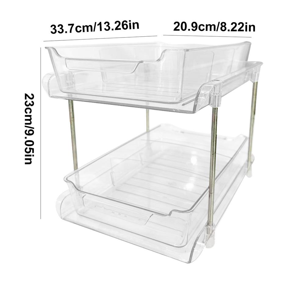 

Выдвижной шкаф-органайзер | 2-х уровневые выдвижные ящики для шкафа | Регулируемые многоцелевые органайзеры под раковиной для кухни
