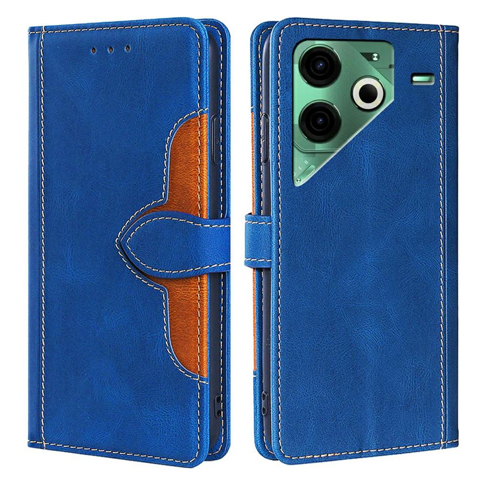 For TECNO Pova 6 Neo Case Leather Wallet Phone Cover with Straw Hat Magnetic Clasp