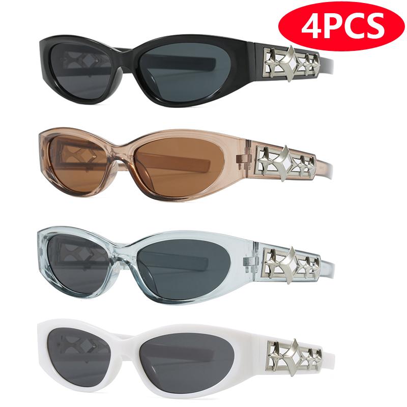 6pcs/4pcs Cycling Sunglasses Women Small Frame Personalized Outdoor Vacation Driving Sunscreen Glasses Unisex